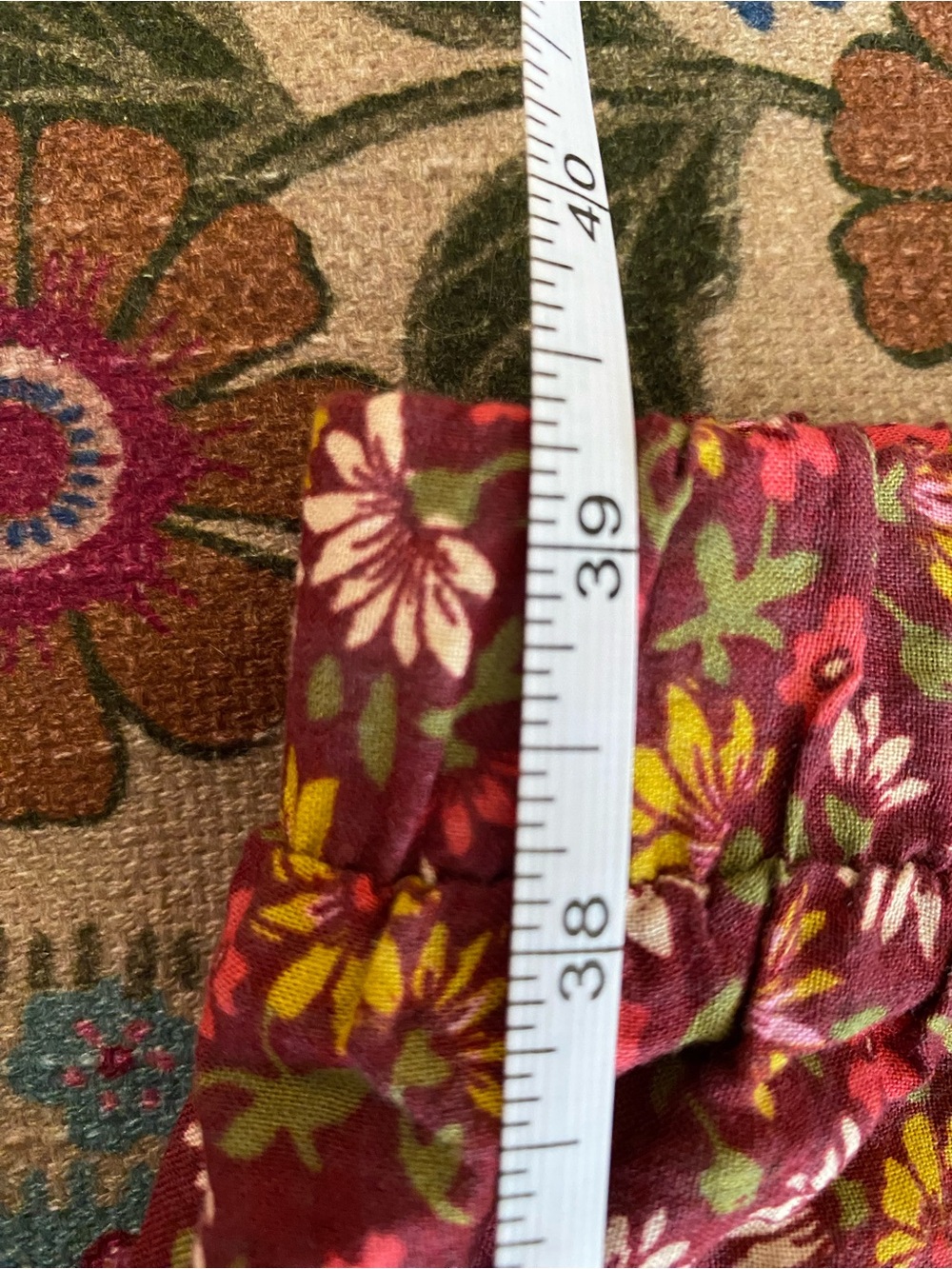NATURAL LIFE Floral Tiered Maxi Skirt in Rust and Burgundy - Picture 6 of 9